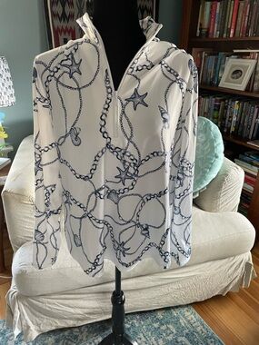 Chico’s Zynergy Nautical 1/2 Zip-Sz 16 NWT